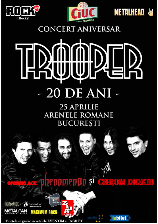 Program si reguli de acces la concertul aniversar „Trooper 20” din Bucuresti